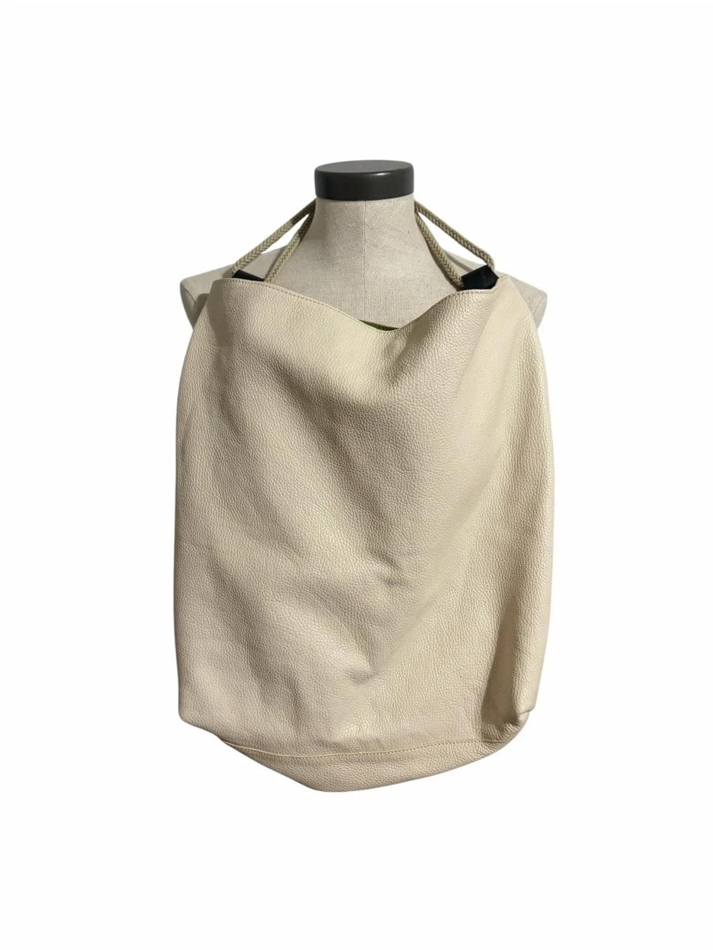 Hobbs Cream Pebbled Leather Hobo Shoulder Bag Large Slouchy Tote Large Boho